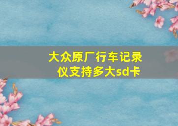 大众原厂行车记录仪支持多大sd卡