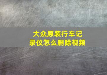 大众原装行车记录仪怎么删除视频