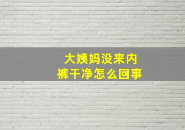 大姨妈没来内裤干净怎么回事