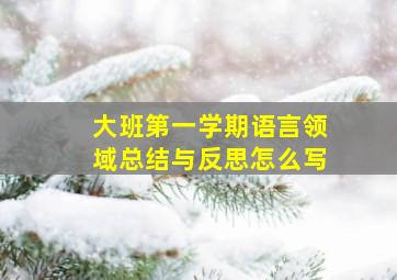 大班第一学期语言领域总结与反思怎么写