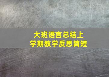 大班语言总结上学期教学反思简短