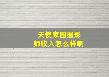 天使家园摄影师收入怎么样啊