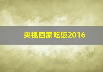 央视回家吃饭2016