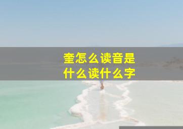 奎怎么读音是什么读什么字