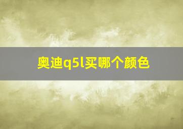 奥迪q5l买哪个颜色