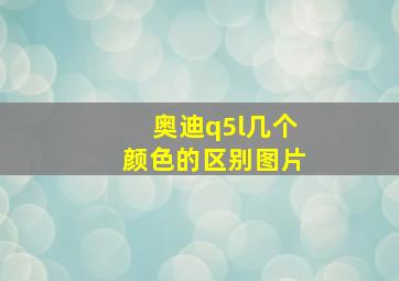 奥迪q5l几个颜色的区别图片