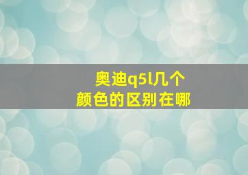 奥迪q5l几个颜色的区别在哪