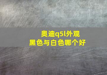 奥迪q5l外观黑色与白色哪个好