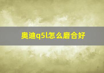 奥迪q5l怎么磨合好