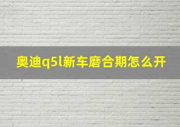 奥迪q5l新车磨合期怎么开