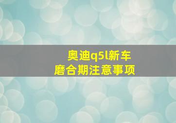 奥迪q5l新车磨合期注意事项