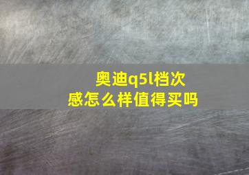 奥迪q5l档次感怎么样值得买吗