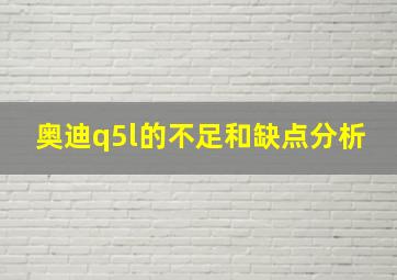 奥迪q5l的不足和缺点分析