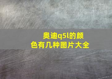 奥迪q5l的颜色有几种图片大全