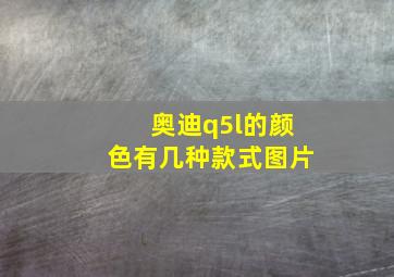 奥迪q5l的颜色有几种款式图片