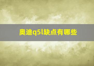 奥迪q5l缺点有哪些