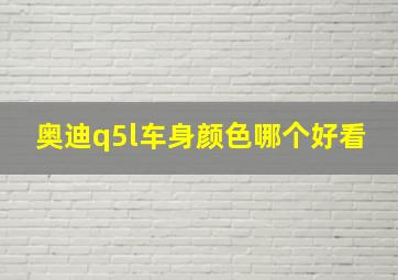 奥迪q5l车身颜色哪个好看