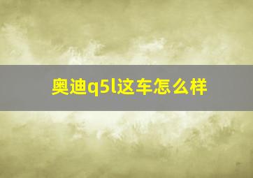 奥迪q5l这车怎么样