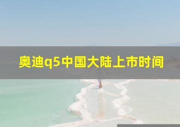 奥迪q5中国大陆上市时间