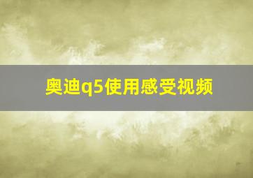 奥迪q5使用感受视频