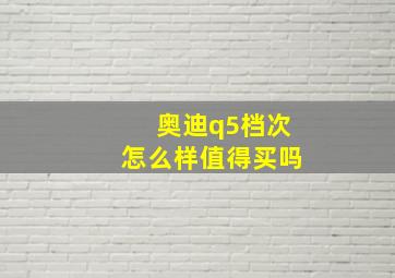 奥迪q5档次怎么样值得买吗