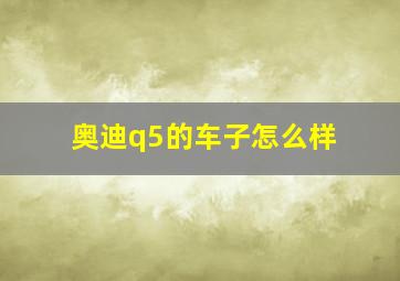 奥迪q5的车子怎么样