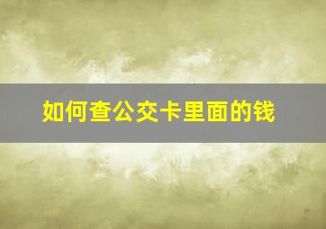 如何查公交卡里面的钱