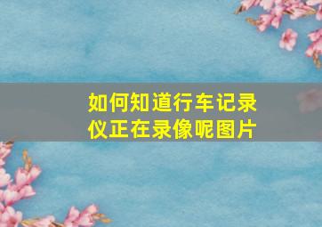 如何知道行车记录仪正在录像呢图片