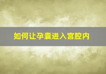 如何让孕囊进入宫腔内