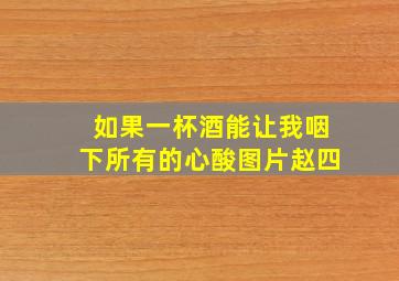 如果一杯酒能让我咽下所有的心酸图片赵四