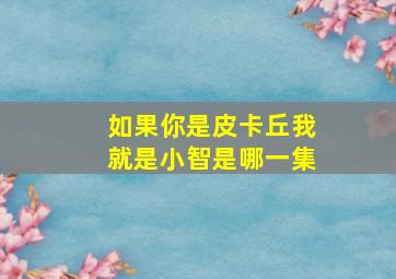 如果你是皮卡丘我就是小智是哪一集