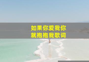 如果你爱我你就抱抱我歌词