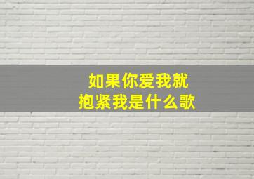 如果你爱我就抱紧我是什么歌