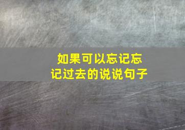 如果可以忘记忘记过去的说说句子