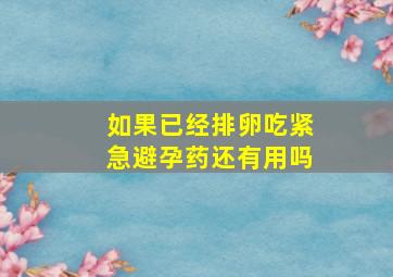 如果已经排卵吃紧急避孕药还有用吗