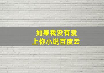 如果我没有爱上你小说百度云