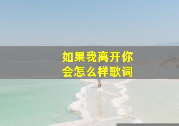 如果我离开你会怎么样歌词