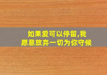 如果爱可以停留,我愿意放弃一切为你守候