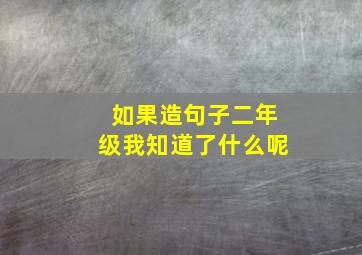 如果造句子二年级我知道了什么呢