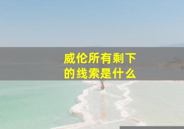 威伦所有剩下的线索是什么