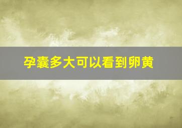 孕囊多大可以看到卵黄