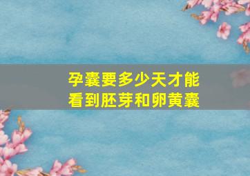 孕囊要多少天才能看到胚芽和卵黄囊