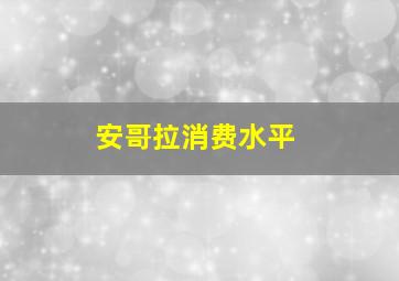 安哥拉消费水平