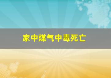 家中煤气中毒死亡