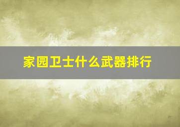 家园卫士什么武器排行