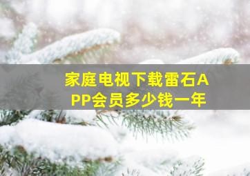 家庭电视下载雷石APP会员多少钱一年