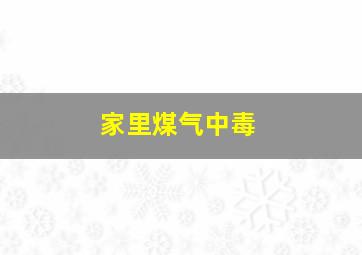 家里煤气中毒