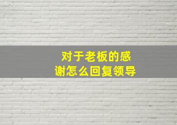 对于老板的感谢怎么回复领导