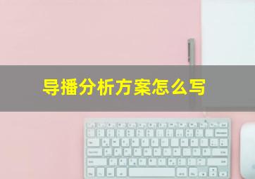 导播分析方案怎么写