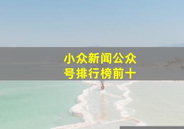 小众新闻公众号排行榜前十